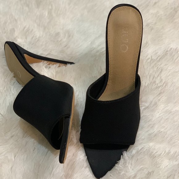 Black Square Toe Shoes - Picture 1 of 2